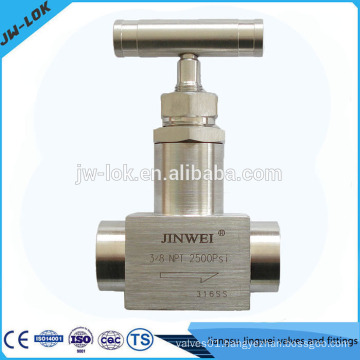 High pressure needle valve flow control